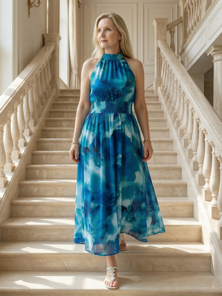 Abito Midi con Collo All'Americana Sylin™