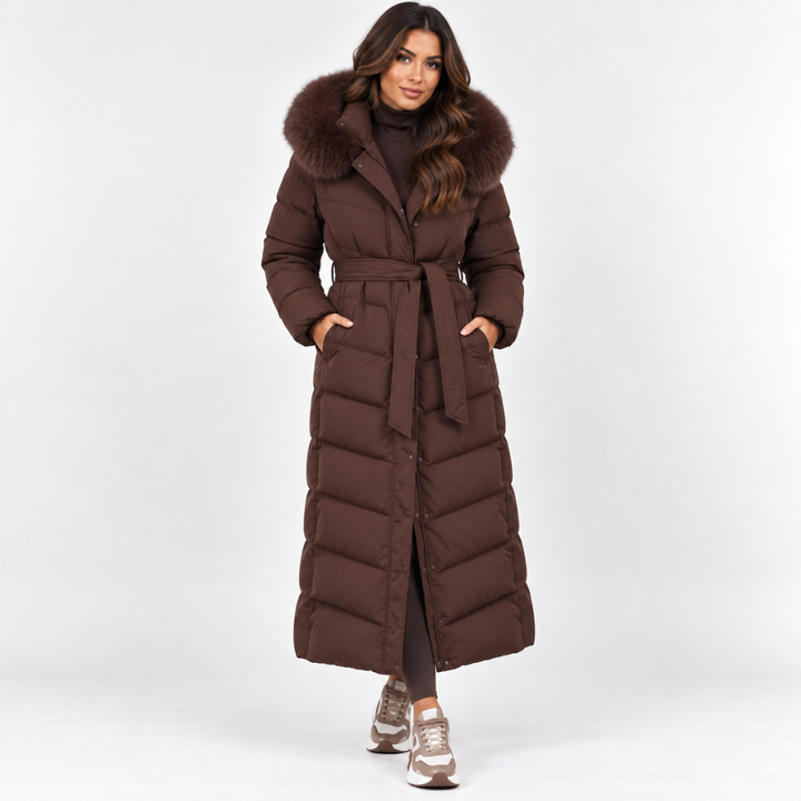 BROOKLYN | Lungo cappotto trapuntato con cappuccio