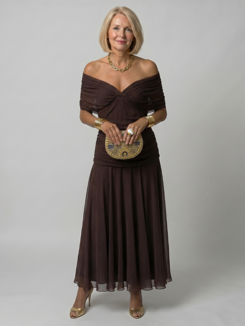 Calen™ Vestito Midi Off Shoulder