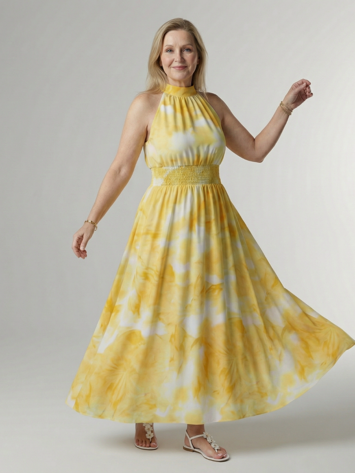 Abito Midi con Collo All'Americana Sylin™