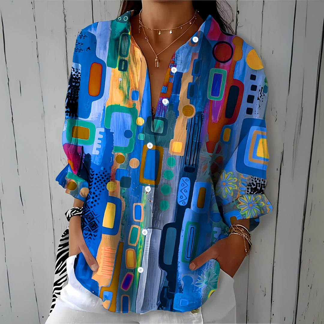 Catalina | Blusa Button-Up Artistica e Vivace