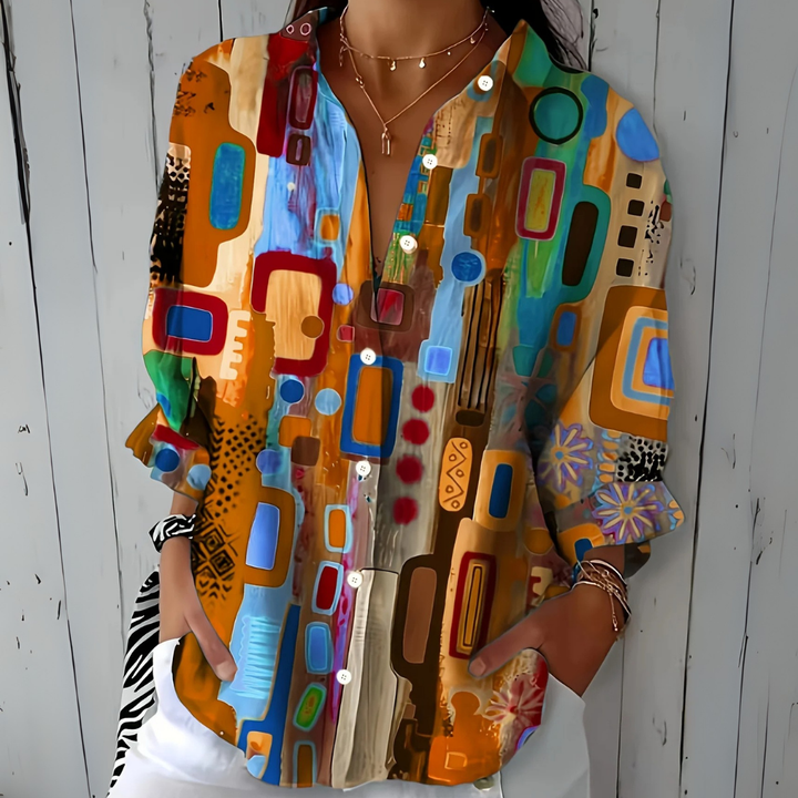Catalina | Blusa Button-Up Artistica e Vivace