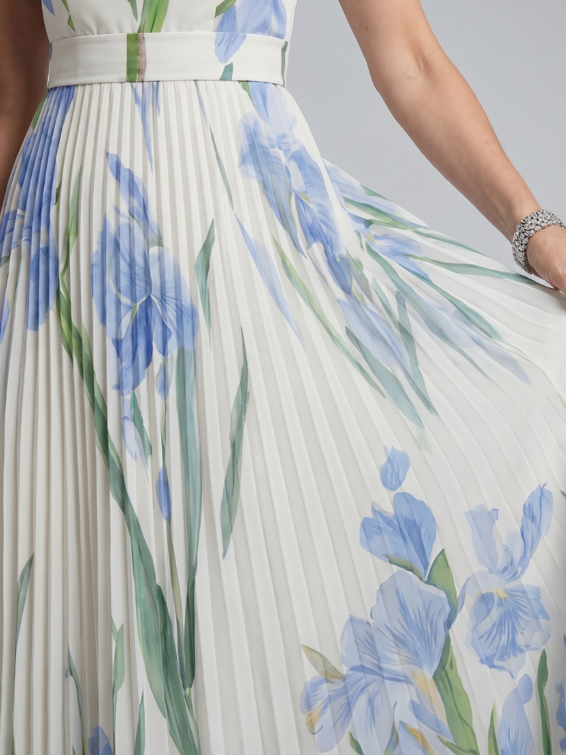 Abito Midi Senza Maniche con Scollo Quadrato e Stampa Floreale Ophelia™
