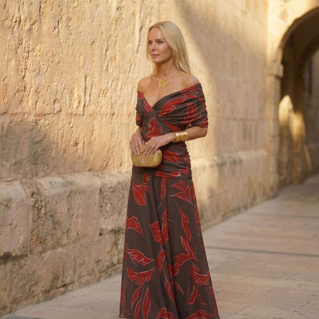 Papavero | Vestito Elegante con Foglie