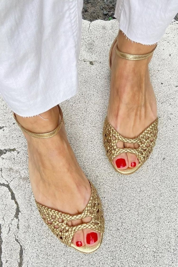 Isadora | Sandali in Oro Intrecciati
