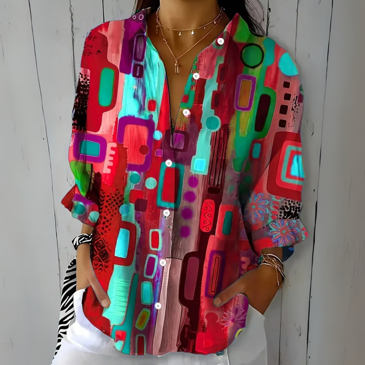 Catalina | Blusa Button-Up Artistica e Vivace