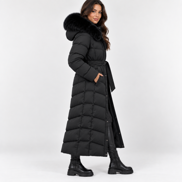 BROOKLYN | Lungo cappotto trapuntato con cappuccio