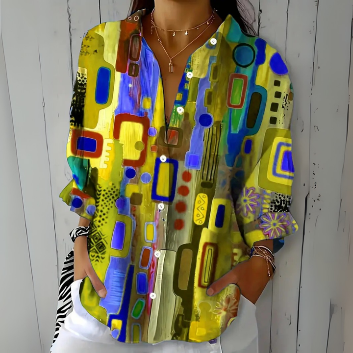 Catalina | Blusa Button-Up Artistica e Vivace