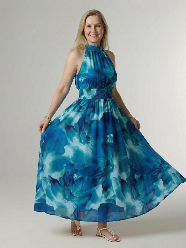 Abito Midi con Collo All'Americana Sylin™