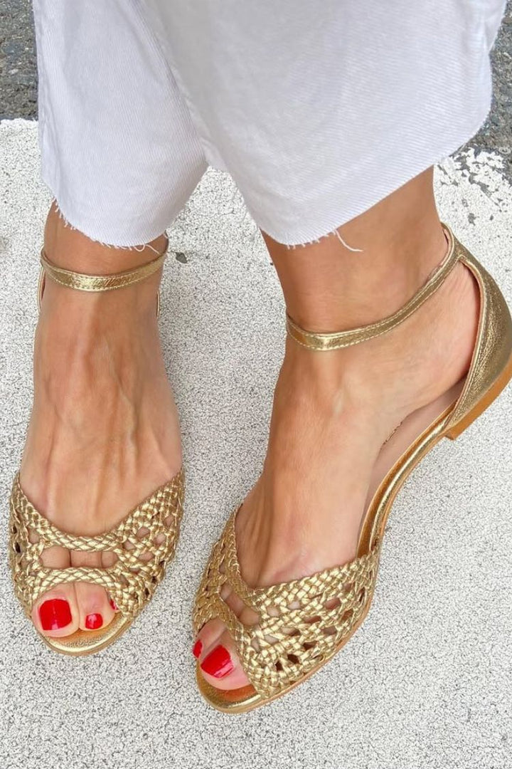 Isadora | Sandali in Oro Intrecciati