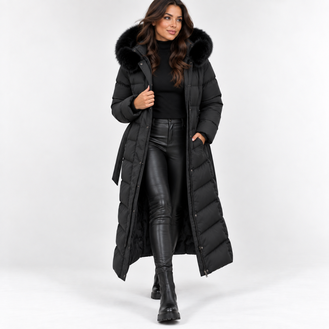 BROOKLYN | Lungo cappotto trapuntato con cappuccio