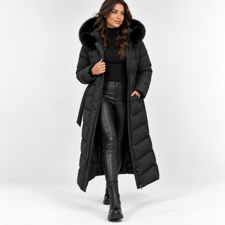 BROOKLYN | Lungo cappotto trapuntato con cappuccio