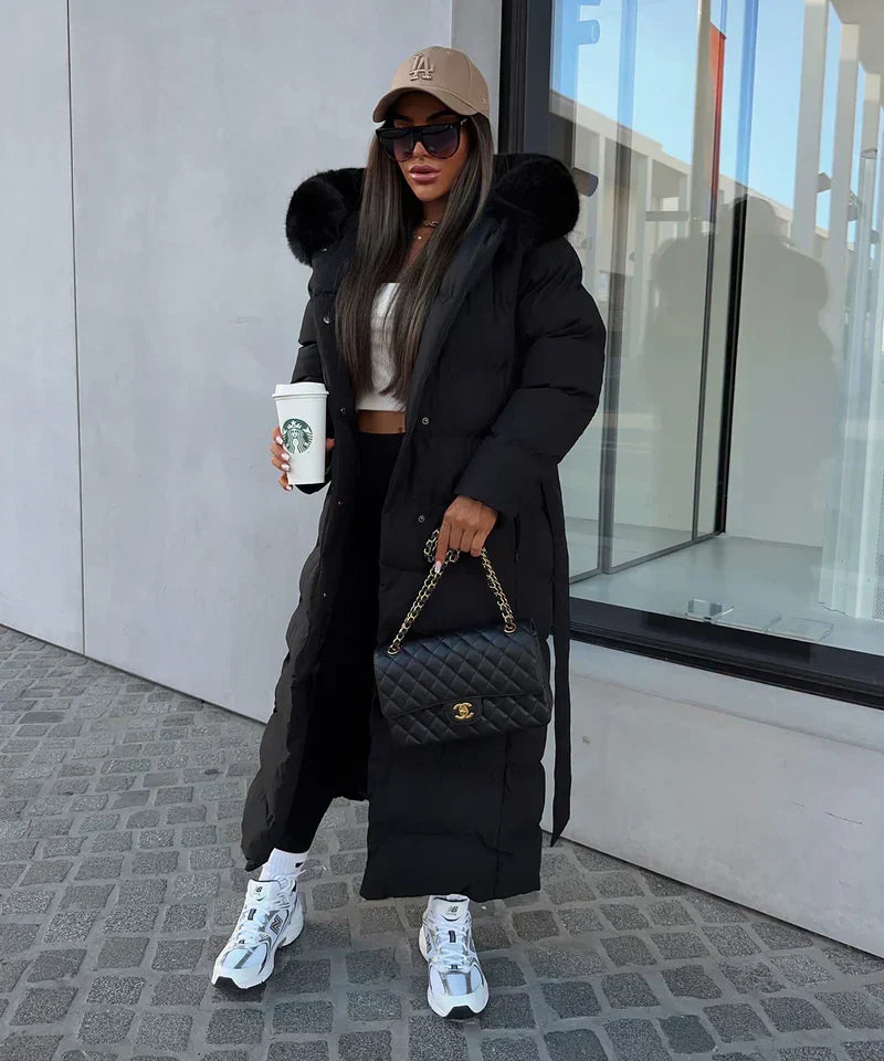 BROOKLYN | Lungo cappotto trapuntato con cappuccio