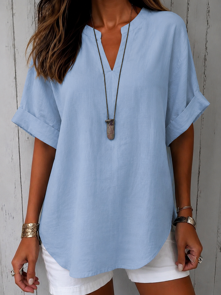 Emma™ – Blusa Casual Semplice a Manica Corta