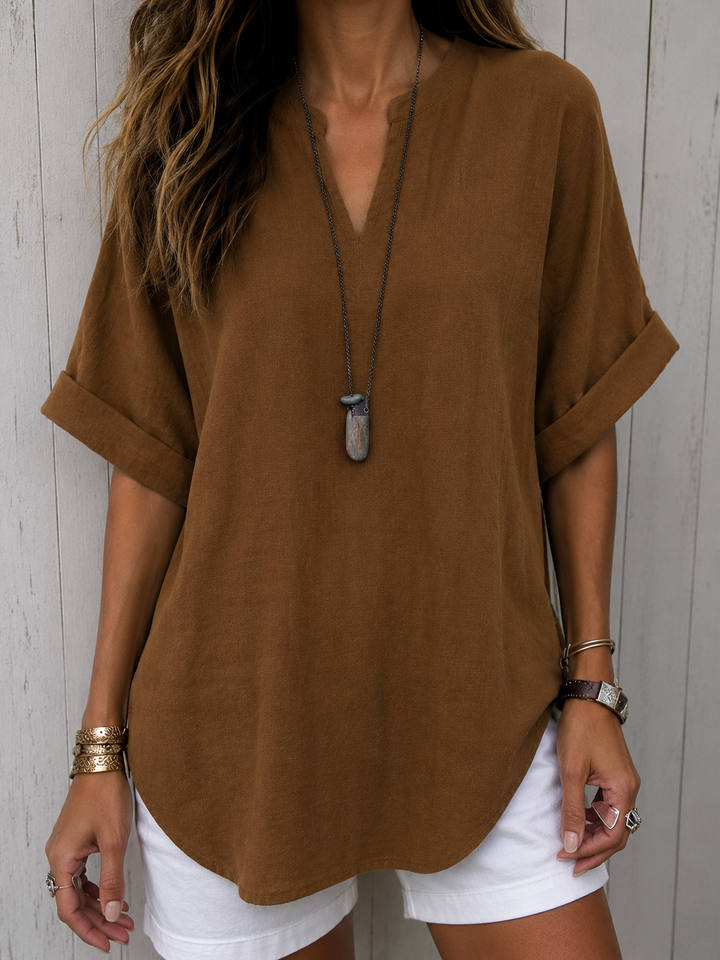 Emma™ – Blusa Casual Semplice a Manica Corta