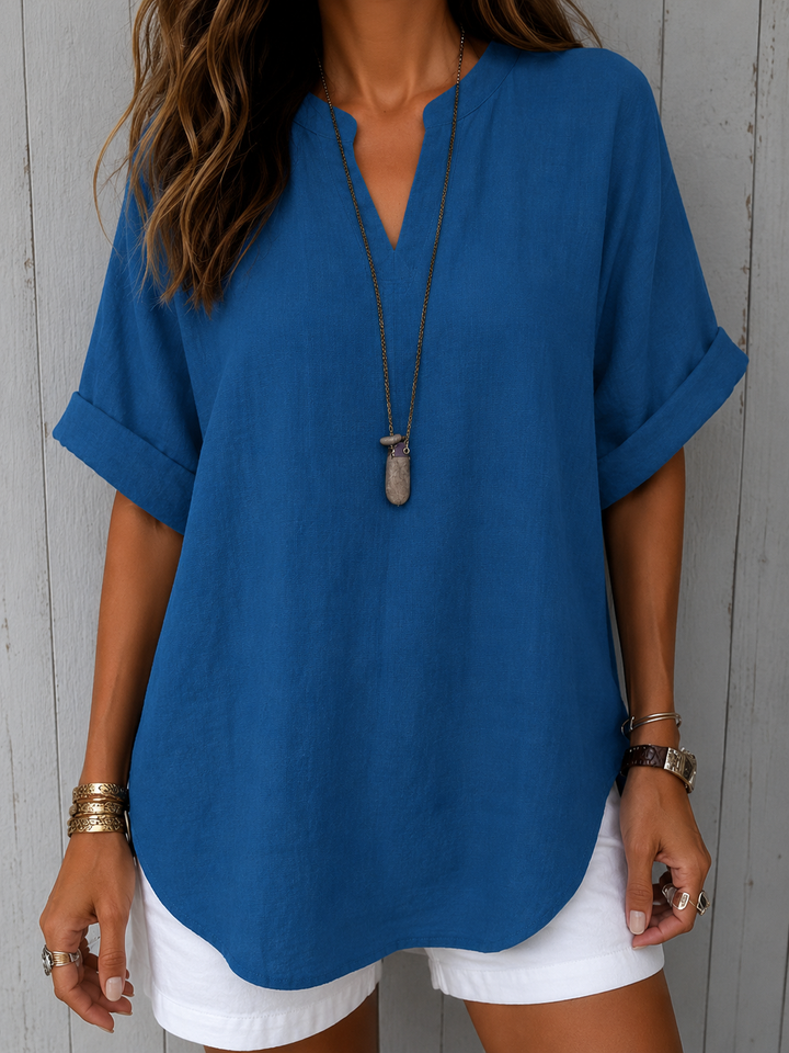 Emma™ – Blusa Casual Semplice a Manica Corta