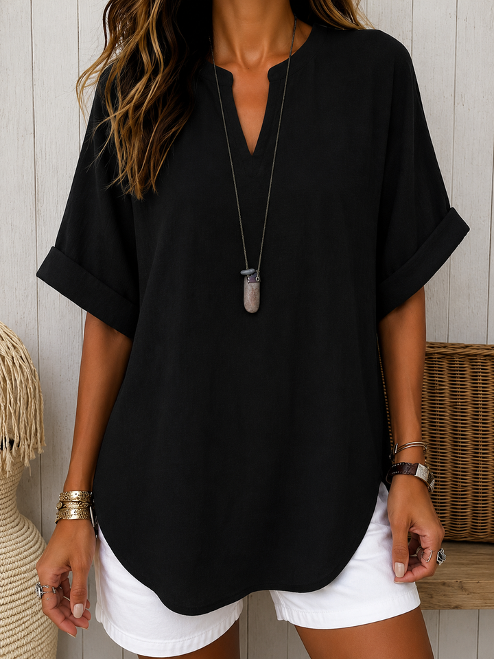 Emma™ – Blusa Casual Semplice a Manica Corta