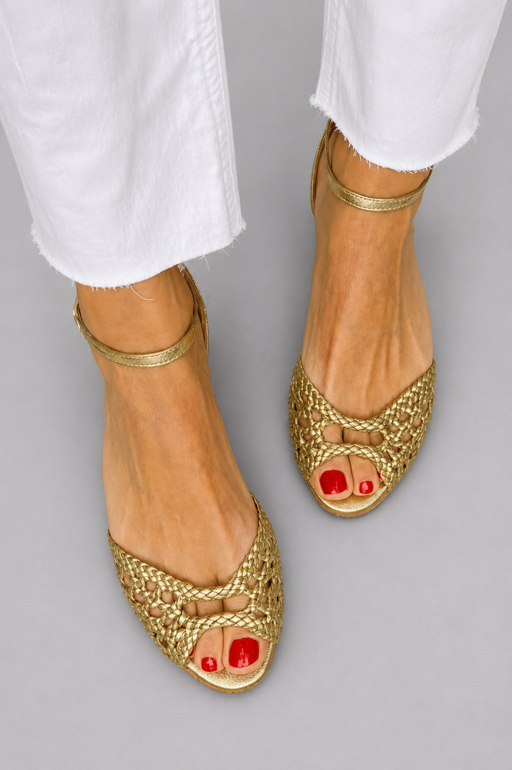 Isadora | Sandali in Oro Intrecciati