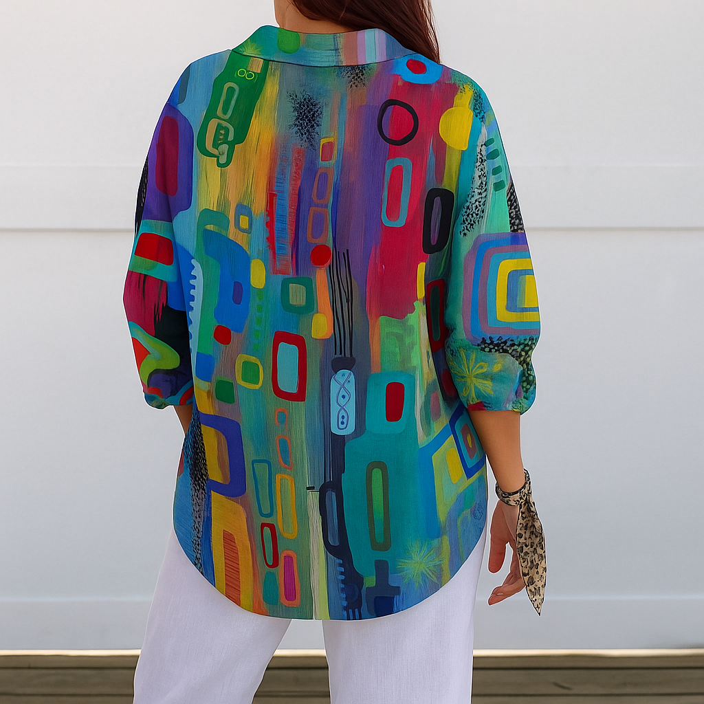 Catalina | Blusa Button-Up Artistica e Vivace