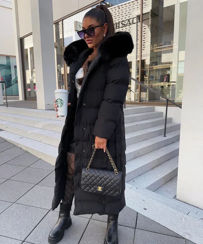 BROOKLYN | Lungo cappotto trapuntato con cappuccio