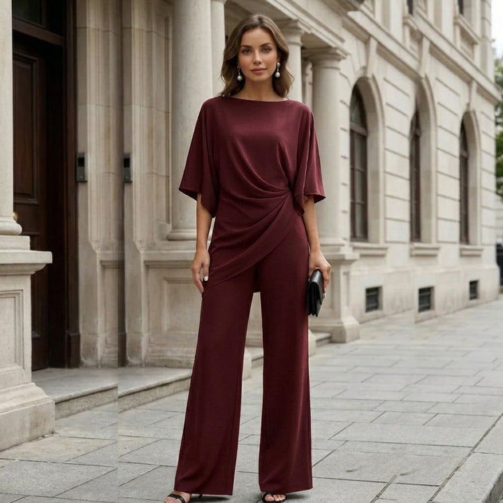 Gabriella | Completo con Blusa Drappeggiata e Pantalone Ampio