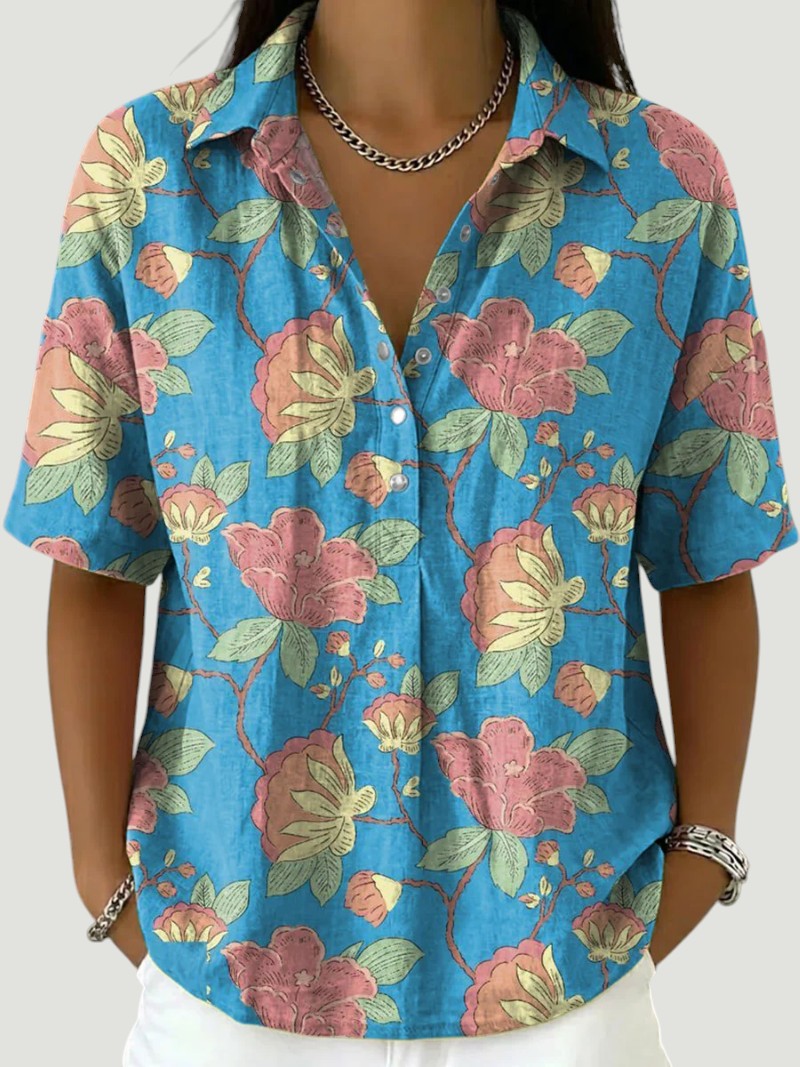 Lynaa - Blusa Elegante con Stampa Floreale