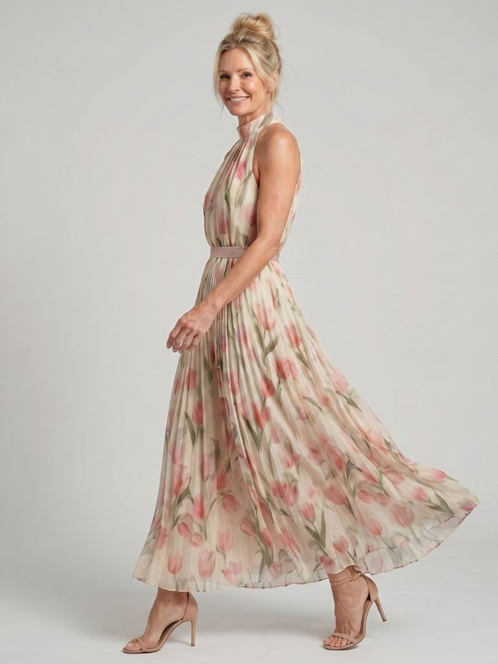 Abito Midi Floreale Aurelle™ con Collo All'Inglese