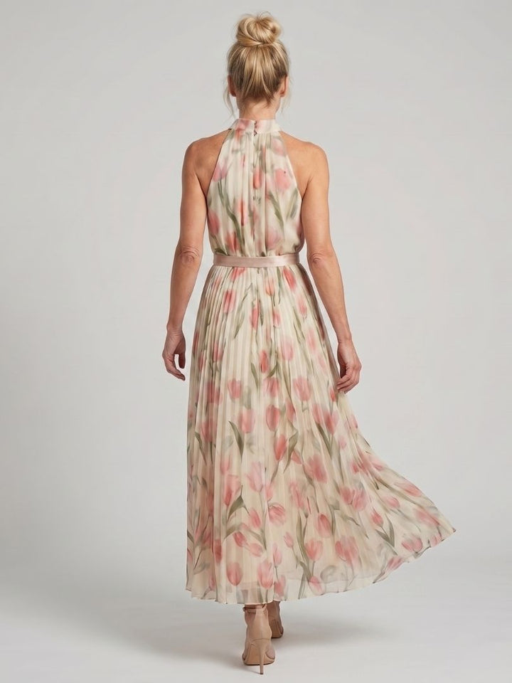 Abito Midi Floreale Aurelle™ con Collo All'Inglese