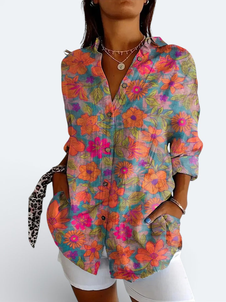 Valeria | Blusa Button-Up Artistica e Vivace